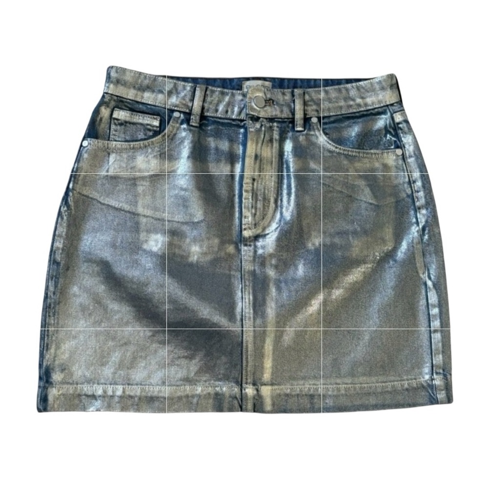 PILCRO Coated Denim Mini Skirt Size 12 Blue